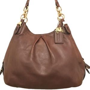 Coach Maggie Mia Madison Brown Leather ShoulderBag
